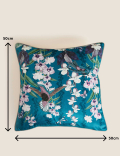 Velvet Hummingbird Embellished Cushion