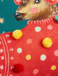 Pure Cotton Reindeer Cushion