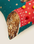 Pure Cotton Reindeer Cushion