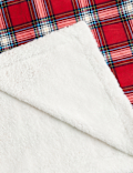 Fleece Checked Christmas Tartan Throw