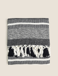 Cotton Rich Woven Monochrome Stripe Throw