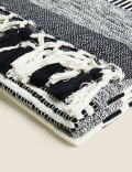 Cotton Rich Woven Monochrome Stripe Throw