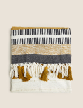 Cotton Rich Woven Monochrome Stripe Throw