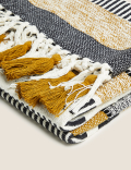 Cotton Rich Woven Monochrome Stripe Throw