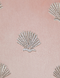 Velvet Shell Embroidered Bolster Cushion