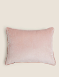 Velvet Shell Embroidered Bolster Cushion
