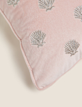 Velvet Shell Embroidered Bolster Cushion