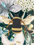 Velvet Bee Embroidered Cushion