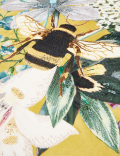 Velvet Bee Embroidered Cushion