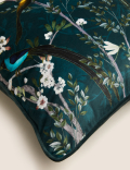 Velvet Spring Bird Cushion