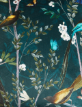 Velvet Spring Bird Cushion