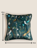 Velvet Spring Bird Cushion