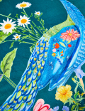 Velvet Peacock Embroidered Cushion