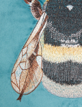 Velvet Bee Embroidered Cushion