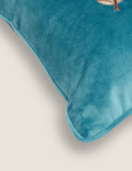 Velvet Bee Embroidered Cushion