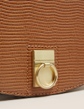 Faux Leather Saddle Cross Body Bag