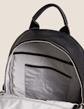 Faux Leather Zip Around Backpack