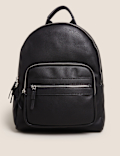 Faux Leather Zip Around Backpack