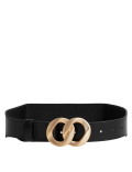 Leather Wide Feature Buckle Waist Belt
