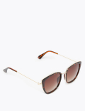 Angular Round Cat Eye Sunglasses