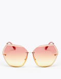 Rimless Oversized Sunglasses