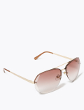 Rimless Aviator Sunglasses