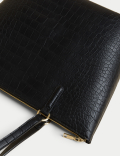 Faux Leather Croc Effect Tote Bag