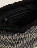 Faux Leather Drawstring Shoulder Bag