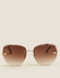 Rimless Oversized Sunglasses
