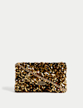 Sequin Chain Clutch Strap Bag