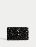 Sequin Chain Clutch Strap Bag