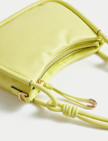 Faux Leather Top Handle Grab Bag