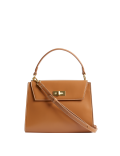 Faux Leather Top Handle Tote Bag