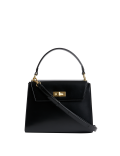 Faux Leather Top Handle Tote Bag