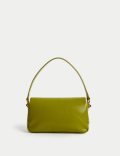 Faux Leather Puffy Baguette Bag
