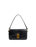 Faux Leather Puffy Baguette Bag