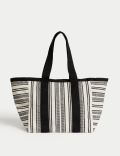 Canvas Striped Beach Bag