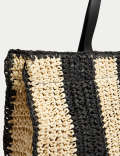 Straw Striped Tote Bag