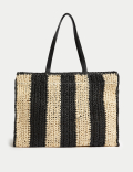 Straw Striped Tote Bag