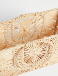 Straw Top Handle Structured Bag