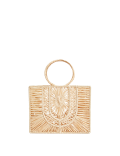 Straw Top Handle Structured Bag