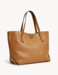 Leather Plain Tote Bag