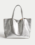 Leather Plain Tote Bag