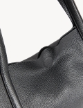 Leather Plain Tote Bag