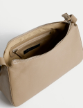Leather Buckle Detail Shoulder Bag