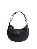 Leather Croc Effect Shoulder Bag