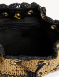 Straw Duffle Cross Body Bag