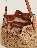 Straw Duffle Cross Body Bag