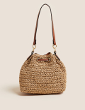 Straw Duffle Cross Body Bag