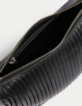 Leather Pleated Sling Cross Body Bag